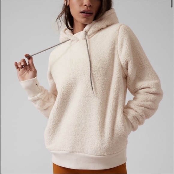 Athleta Tops - Athleta Sherpa Tugga Hoodie - Cream, size M